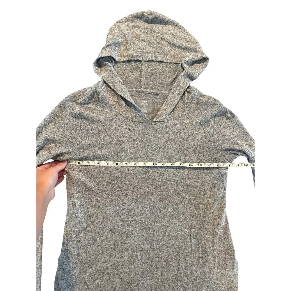 Aerie Just Add Leggings Gray Hoodie Women’s Small Soft Knit Sweater Long Sleeve - Picture 6 of 7